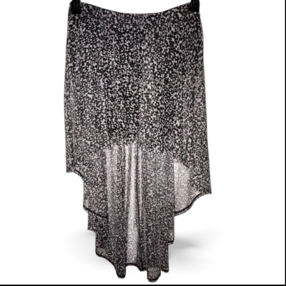 ZOY WOMENS HI- LOW DITZY FLORAL MESH SKIRT